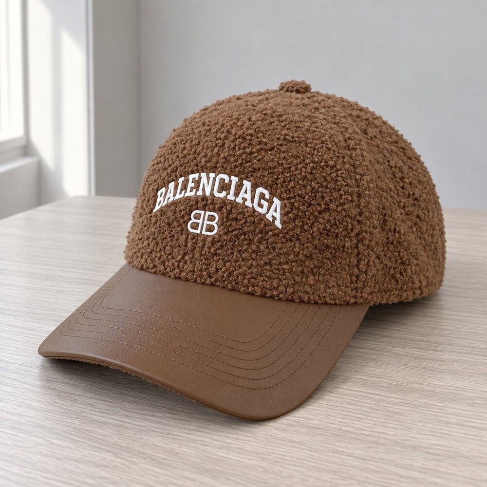 Balenciaga Teddy Leather Brown Cap - Picture 4 of 6